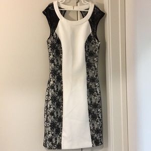 Guess Los Angeles white dress w/ black lace lining